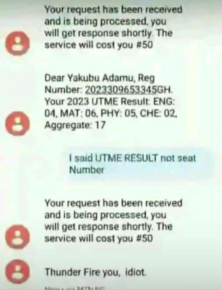 Adamu!! 
I said UTME results not seat number 😂
#JAMB