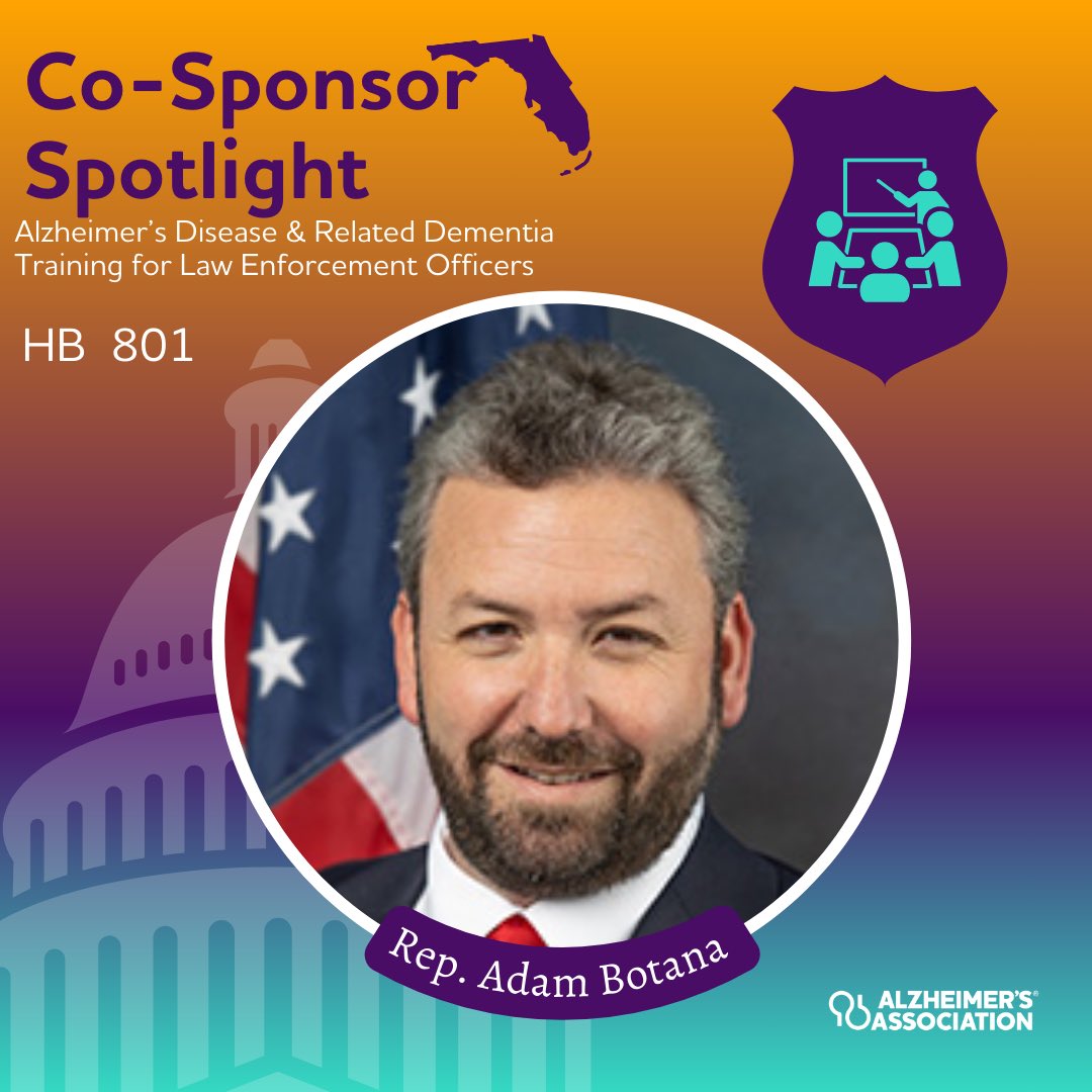 Thank you Rep @headboatwasher for your support of HB 801. This legislation will support law enforcement and give them the resources they need to properly handle situations involving those living with Alzheimer’s.