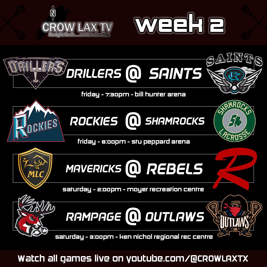 NetFront_Sports's tweet photo. Rolling into Week 2 has us feeling some kind of way 😍

A huge 9-game weekend on CROW LAX TV, including our first Sr B games of the year!

Be sure to tune in LIVE all weekend long by using the link in our bio!

#rmll #jrb #srb #ladies #lacrosse #lax #crowlaxtv https://t.co/4Z3Vo5AObV