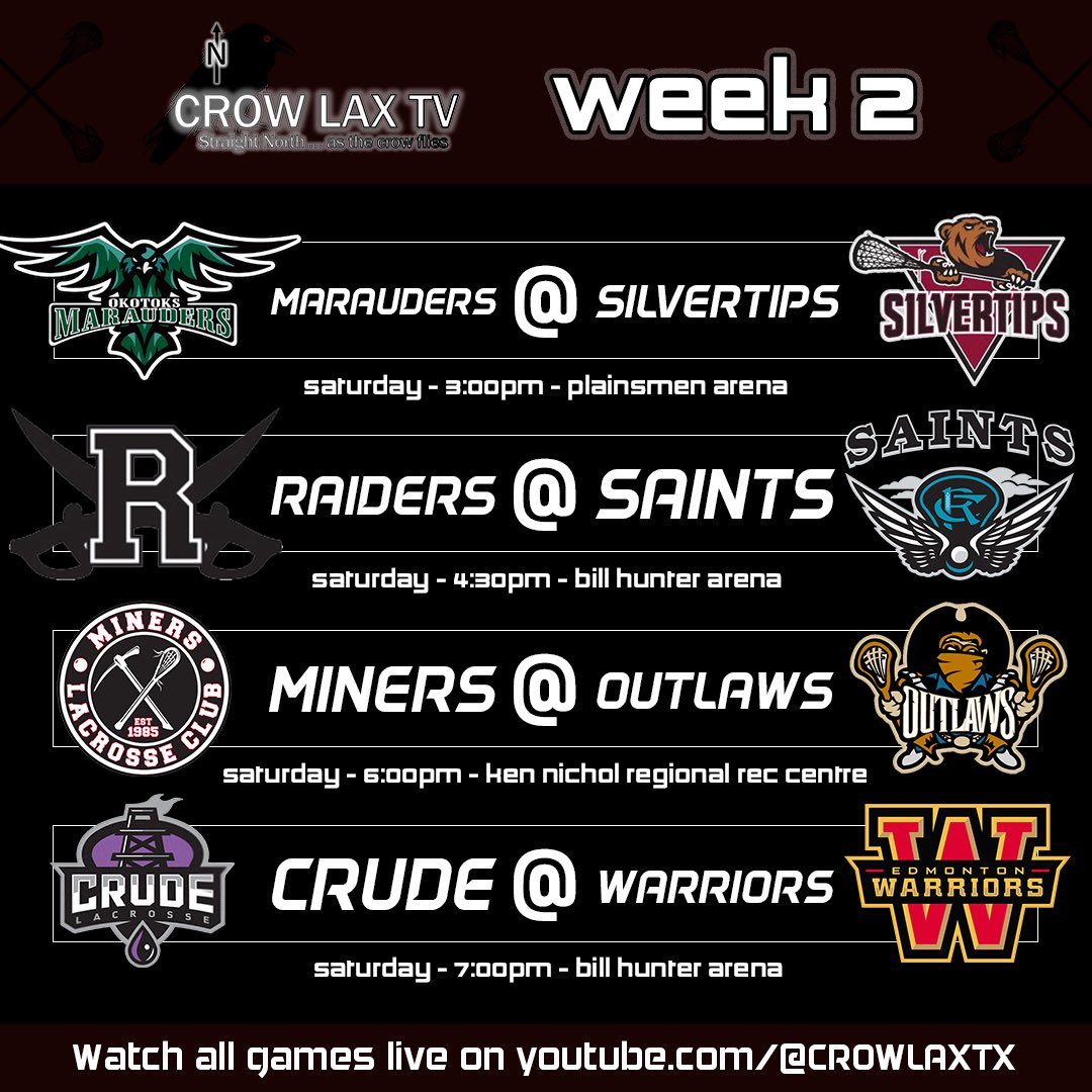 NetFront_Sports's tweet photo. Rolling into Week 2 has us feeling some kind of way 😍

A huge 9-game weekend on CROW LAX TV, including our first Sr B games of the year!

Be sure to tune in LIVE all weekend long by using the link in our bio!

#rmll #jrb #srb #ladies #lacrosse #lax #crowlaxtv https://t.co/4Z3Vo5AObV