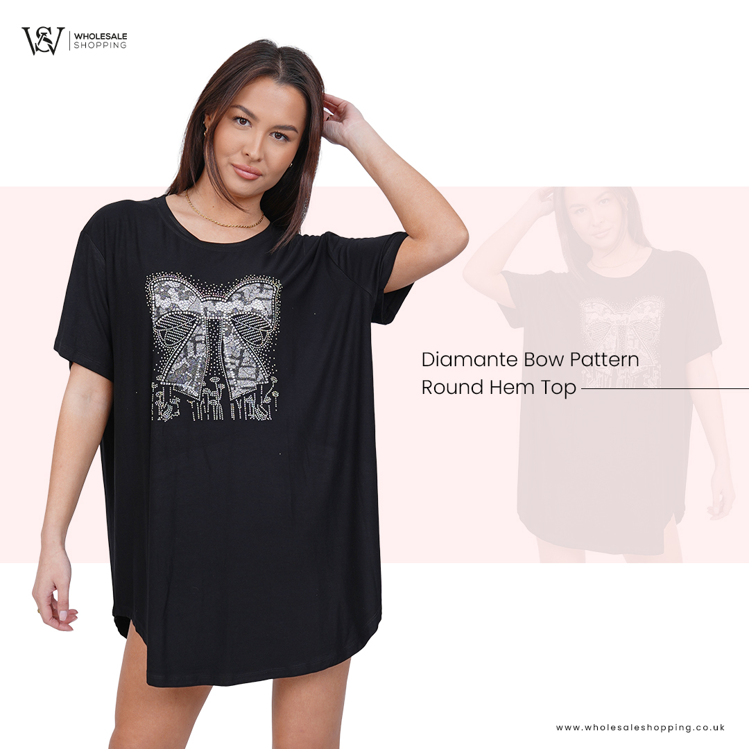 Add a touch of elegance to your wardrobe with our Diamante Bow Pattern Round Hem Top! ✨ Perfect for any occasion, this top blends style and sophistication effortlessly.

Buy Now: rb.gy/aas8l5

#top #diamante #womenstop #summerstyle #wholesaleuk #wholesaleshopping