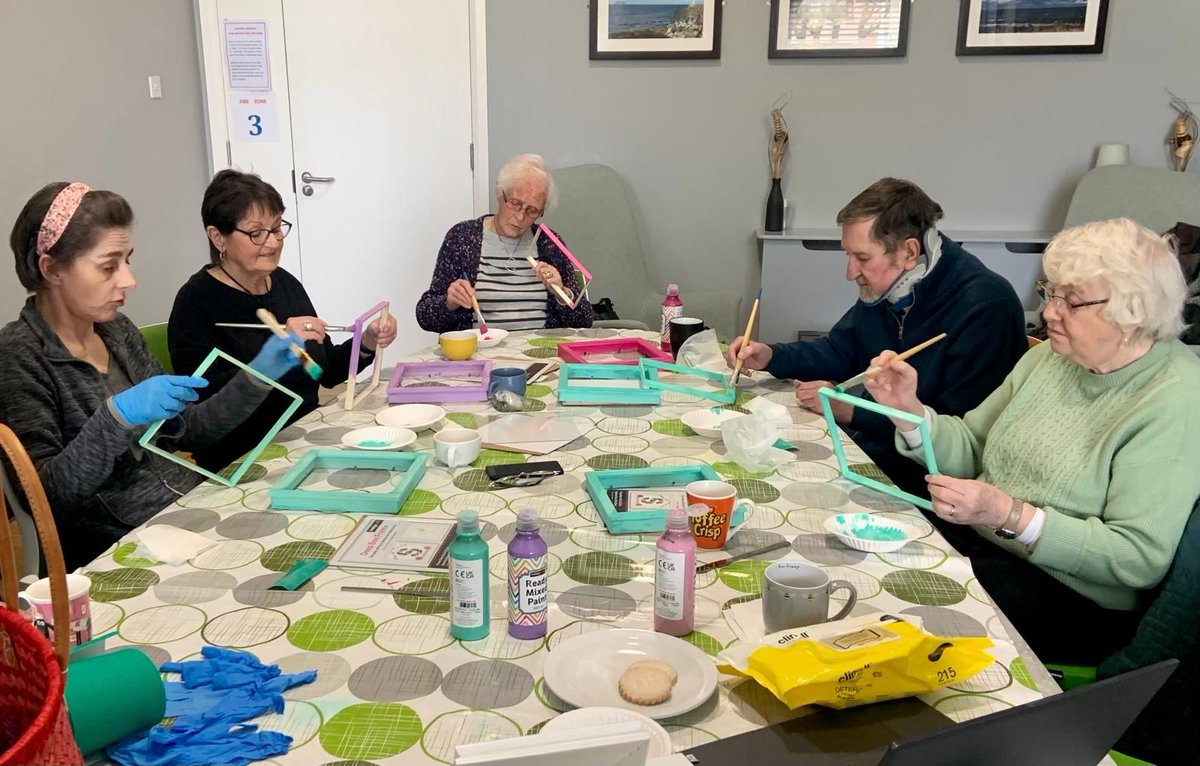 Last week our Busy Buddies Group were back in action & working hard, upcycling frames, vases and jewellery making, all goods going towards the ACCORD Summer Fayre #Creative #Upcycling #Patients #GroupWork