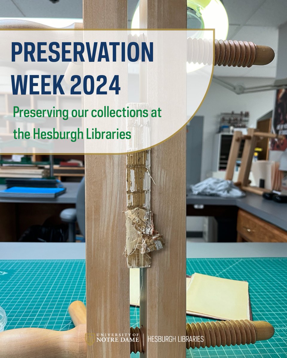 We’re celebrating #PreservationWeek by focusing on the dedicated team from Analog Preservation and Conservation @NotreDame who ensure our collections are accessible to students and faculty researchers now and into the future.
