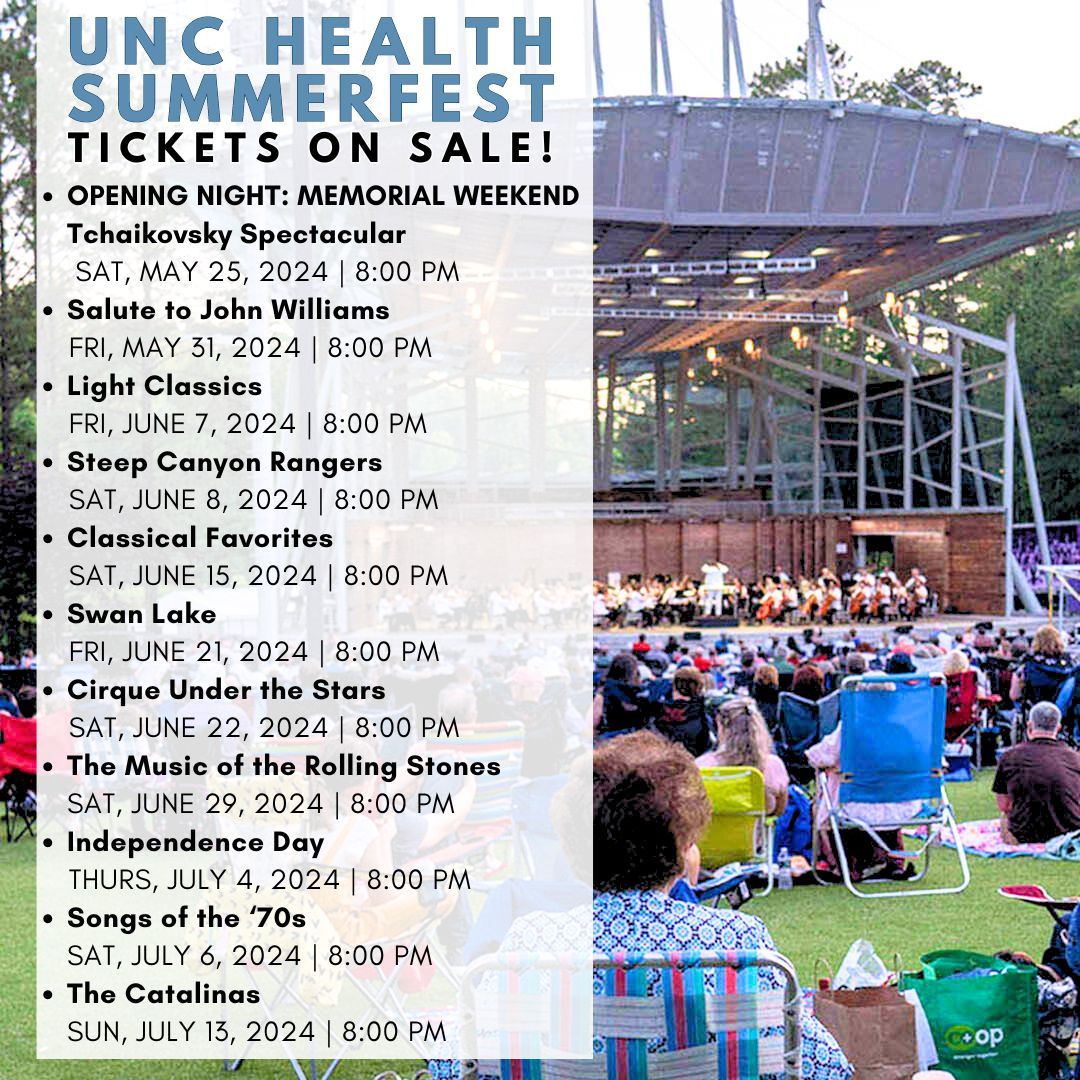 Koka Booth Amphitheatre (@kokaboothamp) on Twitter photo The UNC HEALTH SUMMERFEST 2024 tickets are now available! Pack your picnic and lawn chairs and enjoy great music under the stars all summer long at KBA.
Get tickets buff.ly/4aWkKRv
<a href="/ncsymphony/">NC Symphony</a> #carync #summerfest2024 The UNC HEALTH SUMMERFEST 2024 tickets are now available! Pack your picnic and lawn chairs and enjoy great music under the stars all summer long at KBA.
Get tickets buff.ly/4aWkKRv
<a href="/ncsymphony/">NC Symphony</a> #carync #summerfest2024