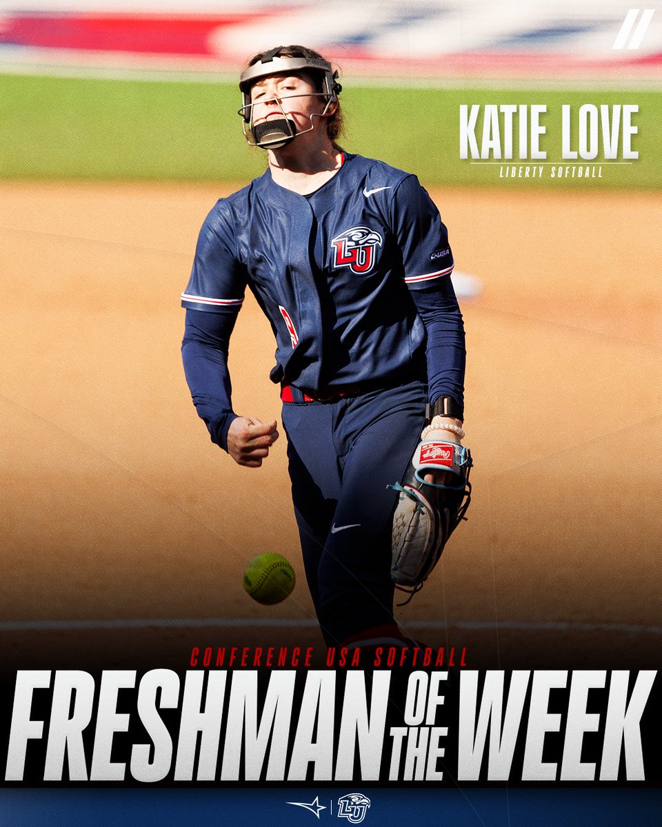 🥎 FRESHMAN OF THE WEEK 🥎 presented by Blenders Eyewear // 🏅2️⃣ Katie Love, @LibertySB #NoLimitsOnUs | bit.ly/3Qne8Ub