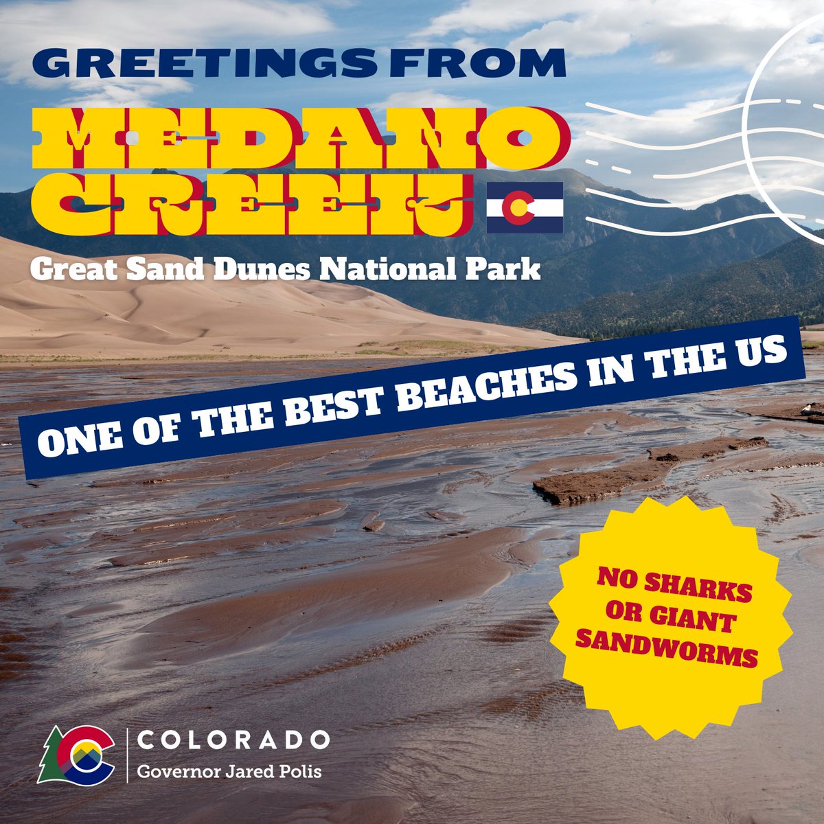 Colorado might be landlocked, but that didn’t stop Travel & Leisure from naming a Colorado beach best in the nation. Medano Creek in Great Sand Dunes National Park alongside several popular beaches, is one of the best beaches in the U.S.! ow.ly/xiKa50Rr2s9