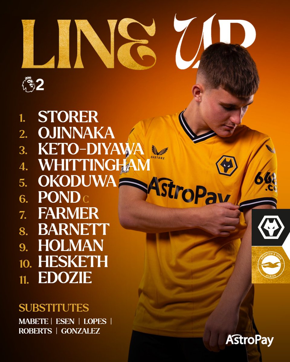 🔙 Farmer and Hesketh start. 💪 Okoduwa in the side. 🇵🇾 Enso on the bench. Here's how our under-21s line up to face @OfficialBHAFC this evening. 🎓📋