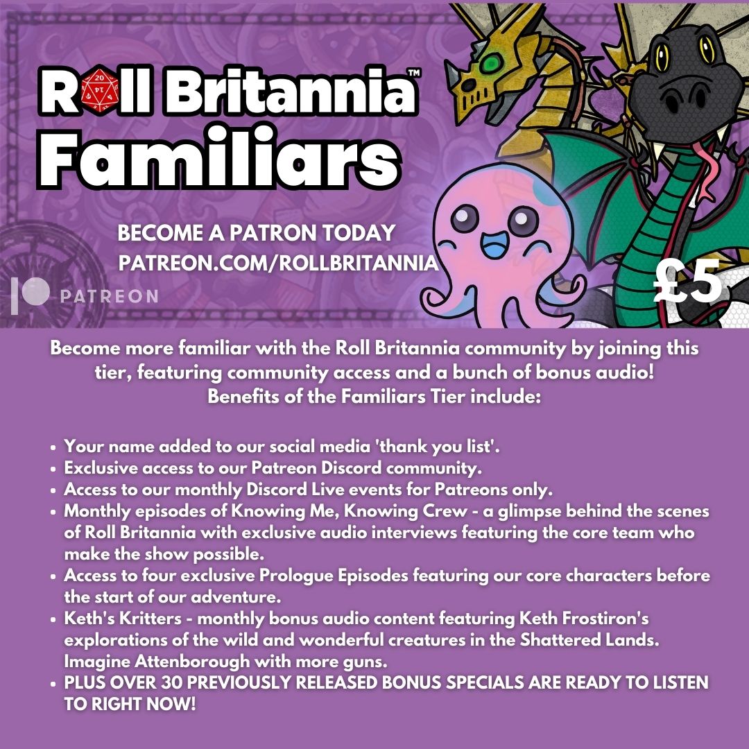 Become a patron of Roll Britannia and unleash your inner hero! By joining our Patreon, you'll gain access to a thriving community of D&D enthusiasts, where you can swap tales, get advice, and form lifelong bonds. Adventure awaits! #dnd #dungeonsanddragons patreon.com/rollbritannia
