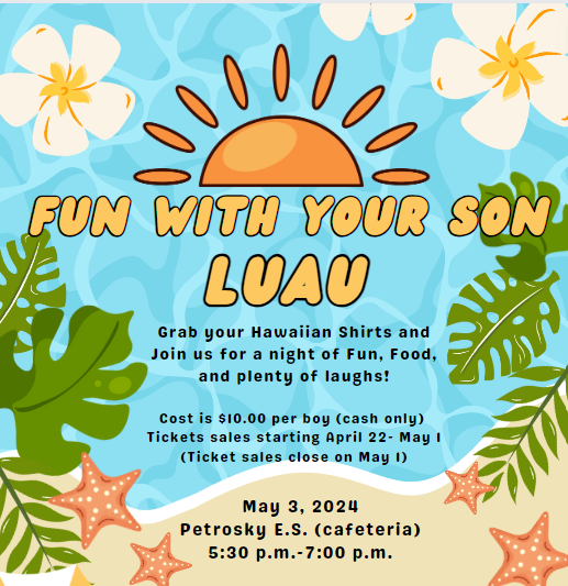PetroskyPirates's tweet photo. Attention Mom, Dad, Grandparents, Aunts and Uncles...Tickets are on sale now for our Fun with Your Son Game Night!! Tickets are $10 per son. Ticket sales end Thurs, May 2. Tickets will NOT be sold at the door. Get your tickets today!! https://t.co/pzgCT2tV8V