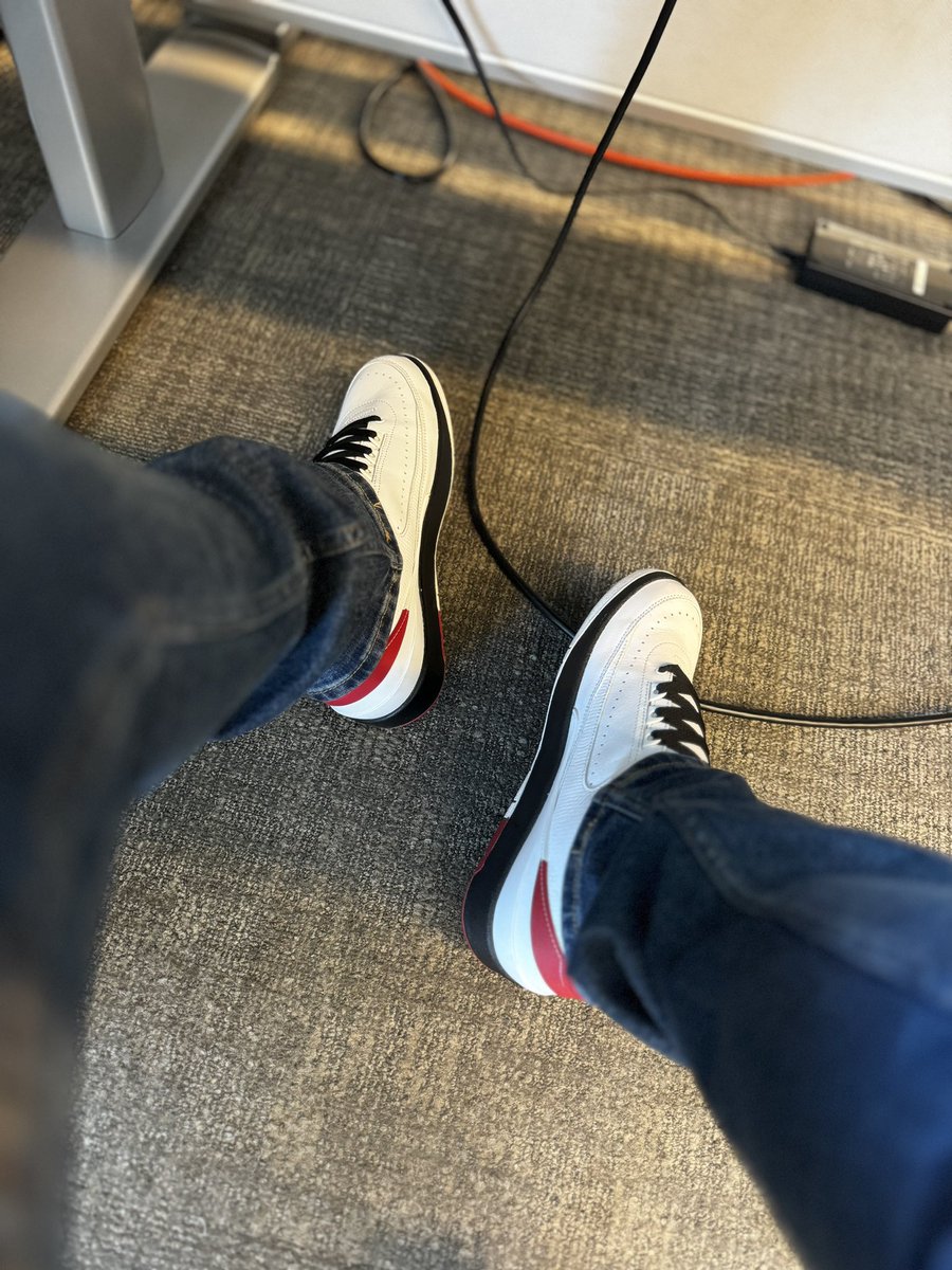 What’s on your feet today? 👀 

👟: 2022 Air Jordan 2 Retro - “Chicago”

#WhatsOnYourFeetToday #Chicago2s #Jordan2 #KicksAtWork #OfficeKicks #WDWYT #KOTD