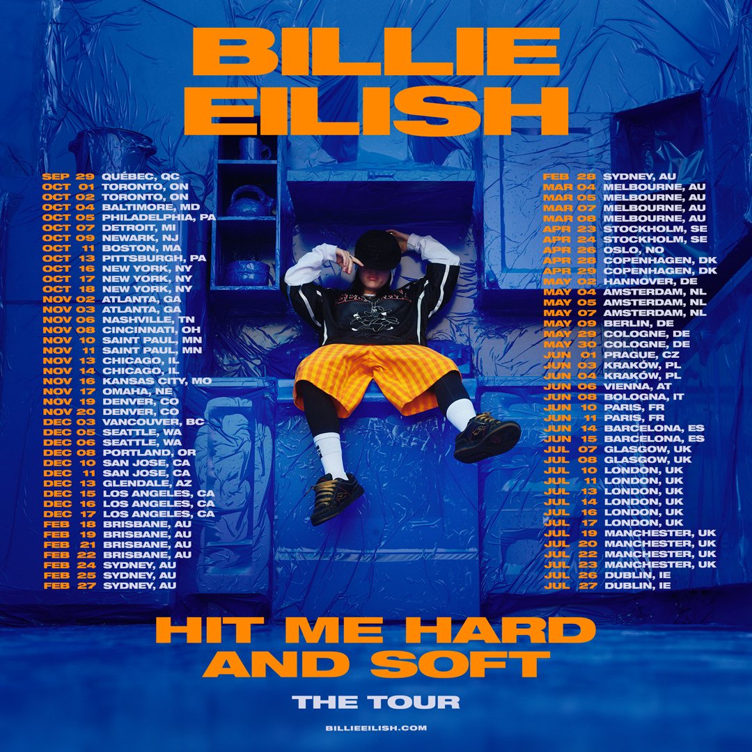 #SweetSupporter @billieeilish is heading out on the 'Hit Me Hard and Soft' world tour starting September!