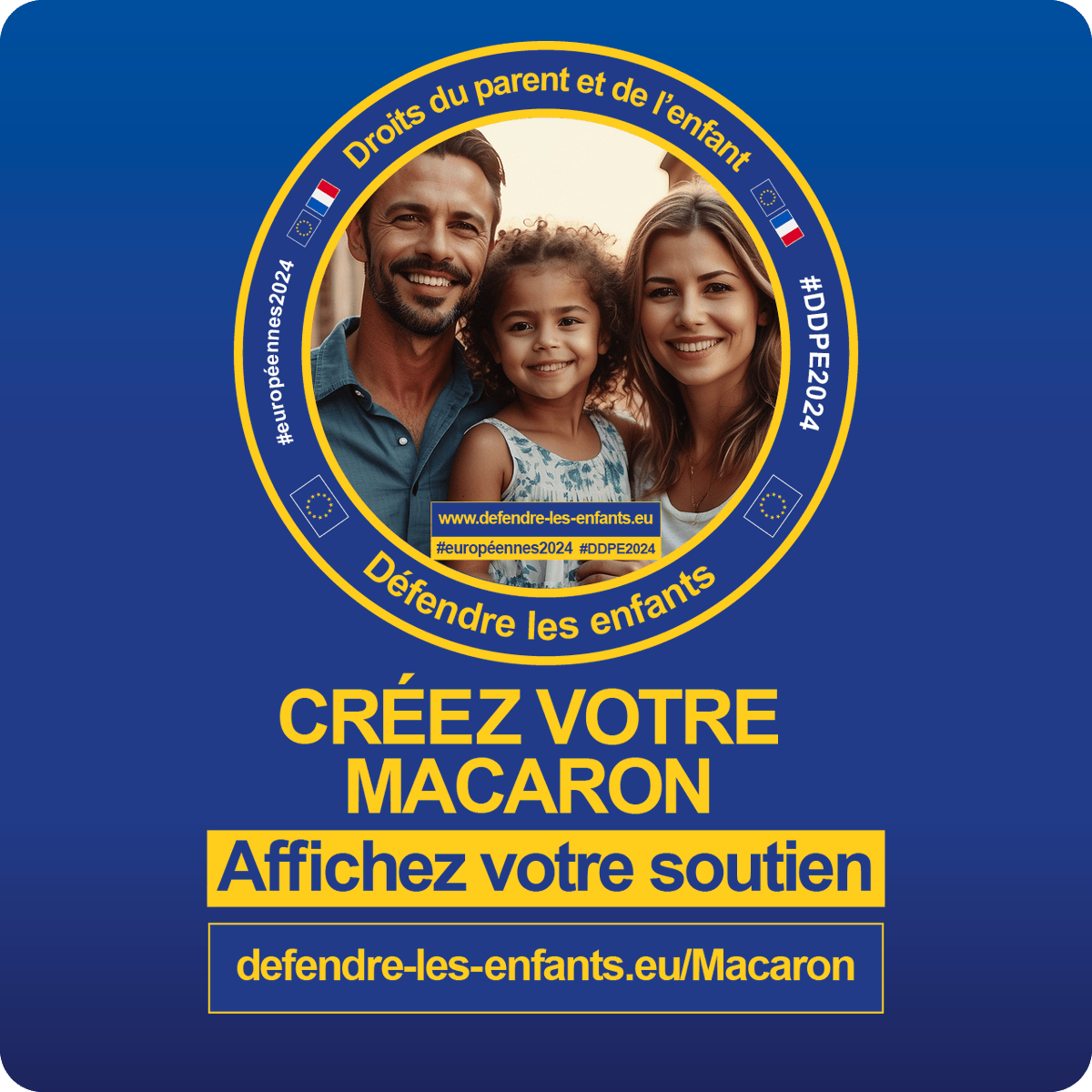 DefendreEnfants's tweet photo. Marquez votre soutien à la liste "Défendre les enfants", pour la défense des droits des enfants et des parents en créant votre image de profil depuis le lien :
👉 https://t.co/SQ1tJIiLXs
#PourNosEnfants #DroitsDesEnfants #DroitsDesParents #Macaron #DDPE2024
#européennes2024 https://t.co/diqLFwejvW