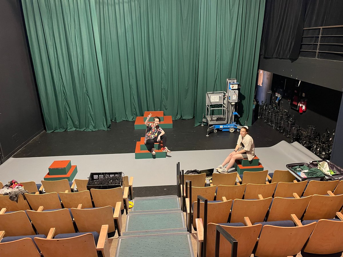 Sneak peak behind the scenes as we start our install @59E59 Spot Stage Manager @ZoeMackinnon & Producer @_ClaireGilbert_ Papped by Director @HannahHauerKing 02 May - 02 June