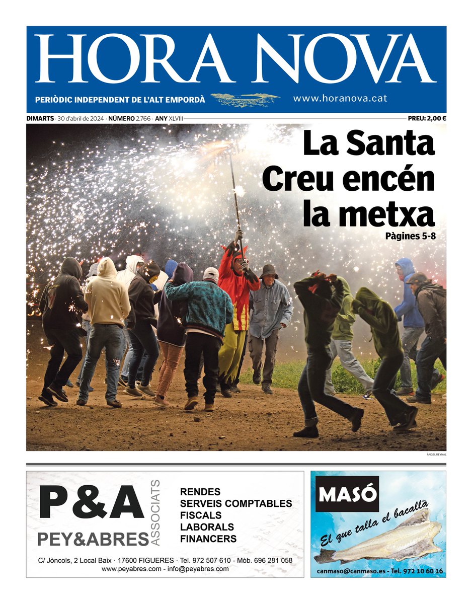 [PORTADA 📰 ] Les Fires i Festes de la Santa Creu s'han iniciat amb tramuntana i pluja, però també amb orgull i festa. La Nit del Foc, novetat de la programació, va ser un tot un èxit.

[📸 Àngel Reynal]