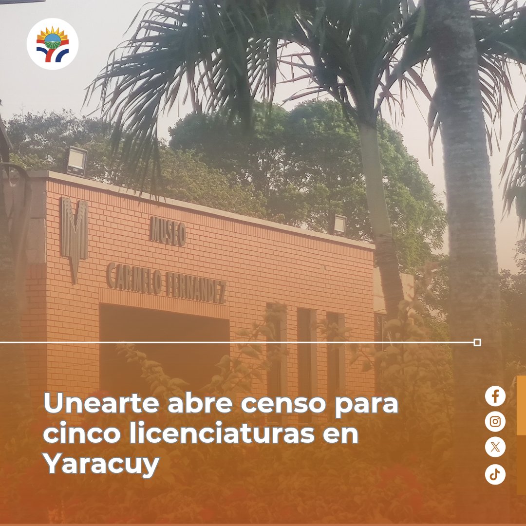 A partir del 29 de abril, la Universidad Experimental de las Artes iniciará el censo para inscribirse en las licenciaturas de música, danza, teatro, artes visuales y producción audiovisual en San Felipe. Más detalles aquí: 👇🏼 instagram.com/p/C6V_eZAAecT/…