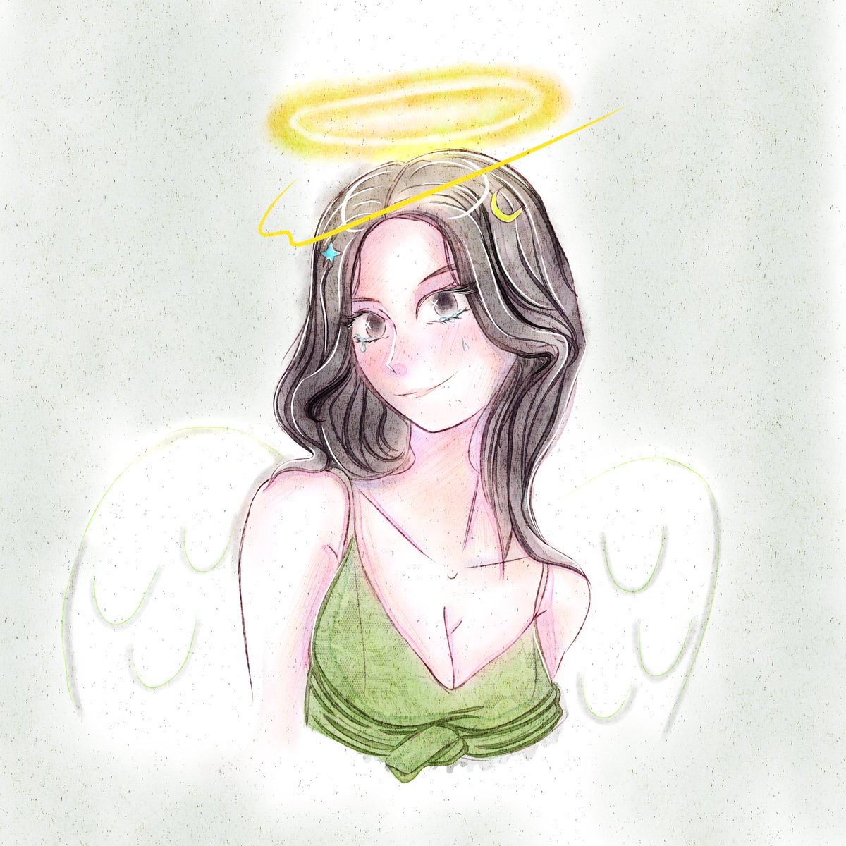 #art #artist #arte #artmoots #drawingart #drawingarts #dibujos #dibujo #angel #sketchart #sketch #sketches #draw #drawings #acuarela #pinturaDigital #pintura #colores #amarillo #verde #blanco