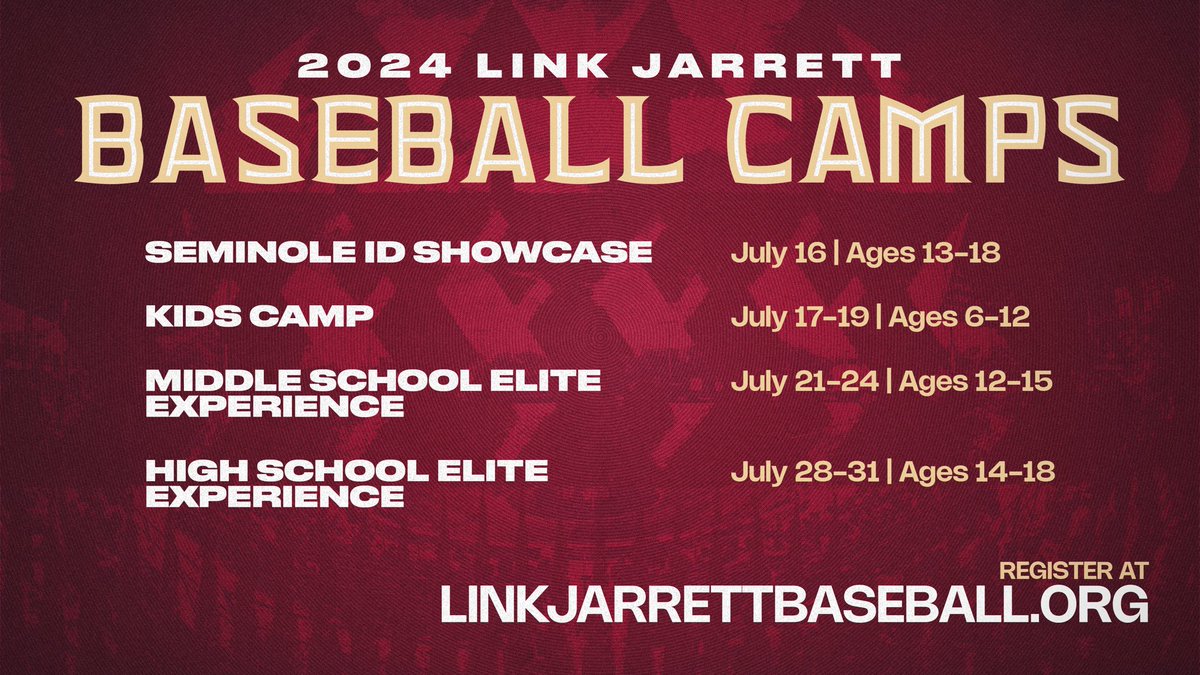 Sign up today for our summer camps! 🔗 linkjarrettbaseball.org