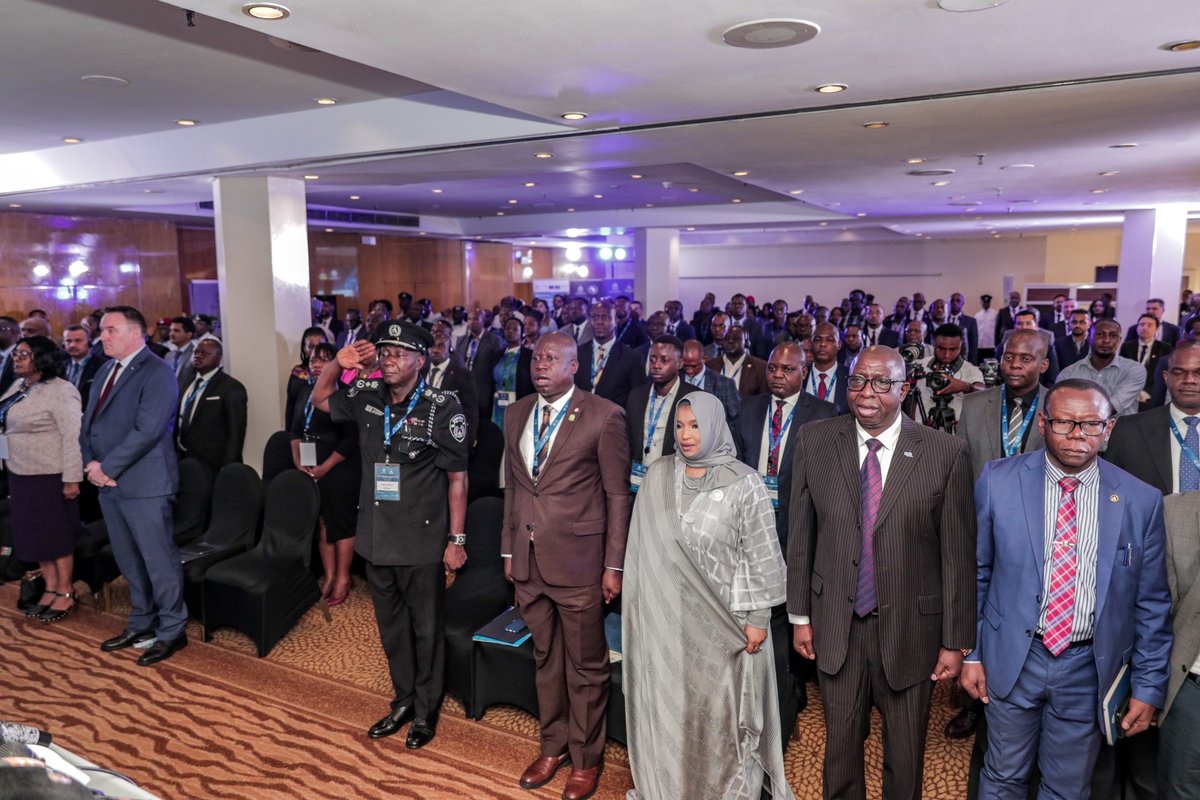 INTERPOL_Cyber's tweet photo. #10thAfricaWGCybercrime kicks off in Abuja! 🇳🇬 Co-hosted by @INTERPOL_HQ &amp; NPF. IGP &amp; Minister of Police Affairs address delegates on tackling cybercrime. Focus on prevention, investigation, mitigation &amp; disruption. #Cybersecurity #Africa https://t.co/38U2AyhNa4