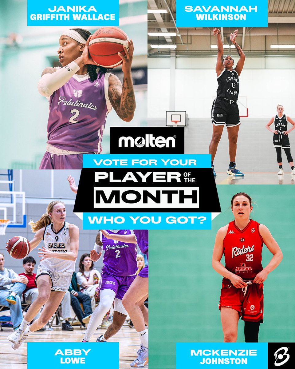 It’s that time 🤩 Vote for your @MoltenSports Player of the Month for the final time🏆🏀

👇 🧵cast your vote now before the deadline at 12:30pm on Thursday. The winner will be announced on Friday morning!

#UNBEATABLE #BritishBasketballLeague