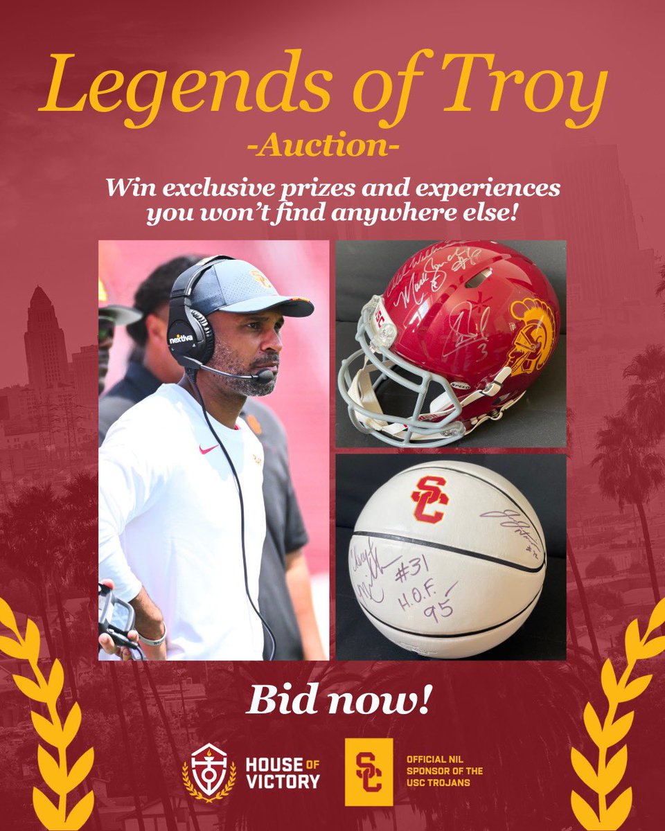 Tonight’s the night‼️ Missing Legends of Troy? You can still take part in our silent auction! Bid now on exclusive items including: ✌️ Dinner with DC @dantonlynn ✌️ Memorabilia signed by legends ✌️ Private hunting trip with @MattBarkley & @Mark_Sanchez And more! Bid now:…