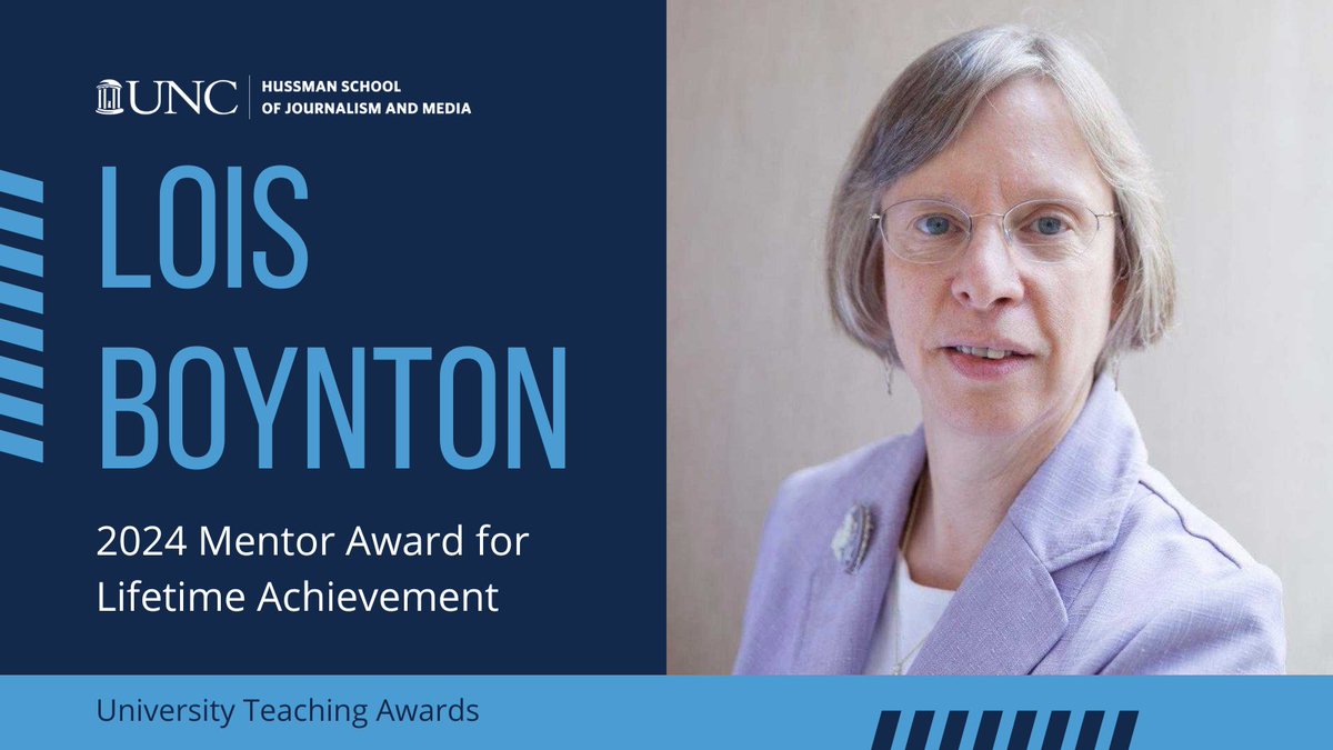 UNC Hussman Associate Professor Lois Boynton was honored with the University's Mentor Award for Lifetime Achievement after receiving an outpouring of nominations. Learn more about Boynton's long-lasting mentorship, her love of teaching and her open door. go.unc.edu/mafla24