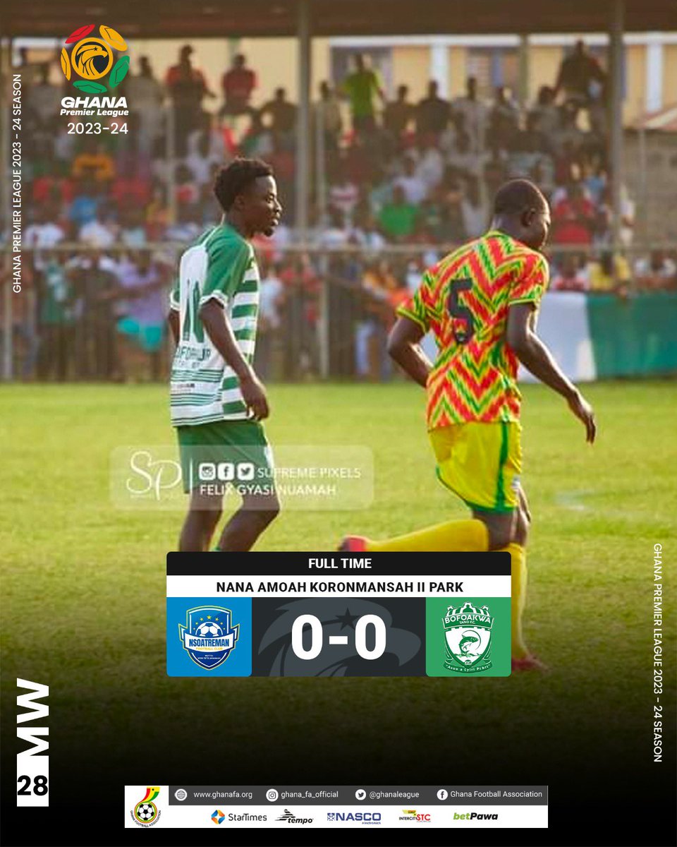 🤝🏾 @Nsoatreman_FC and @bofoakwatano share the spoils in a goalless draw. #GPLwk28