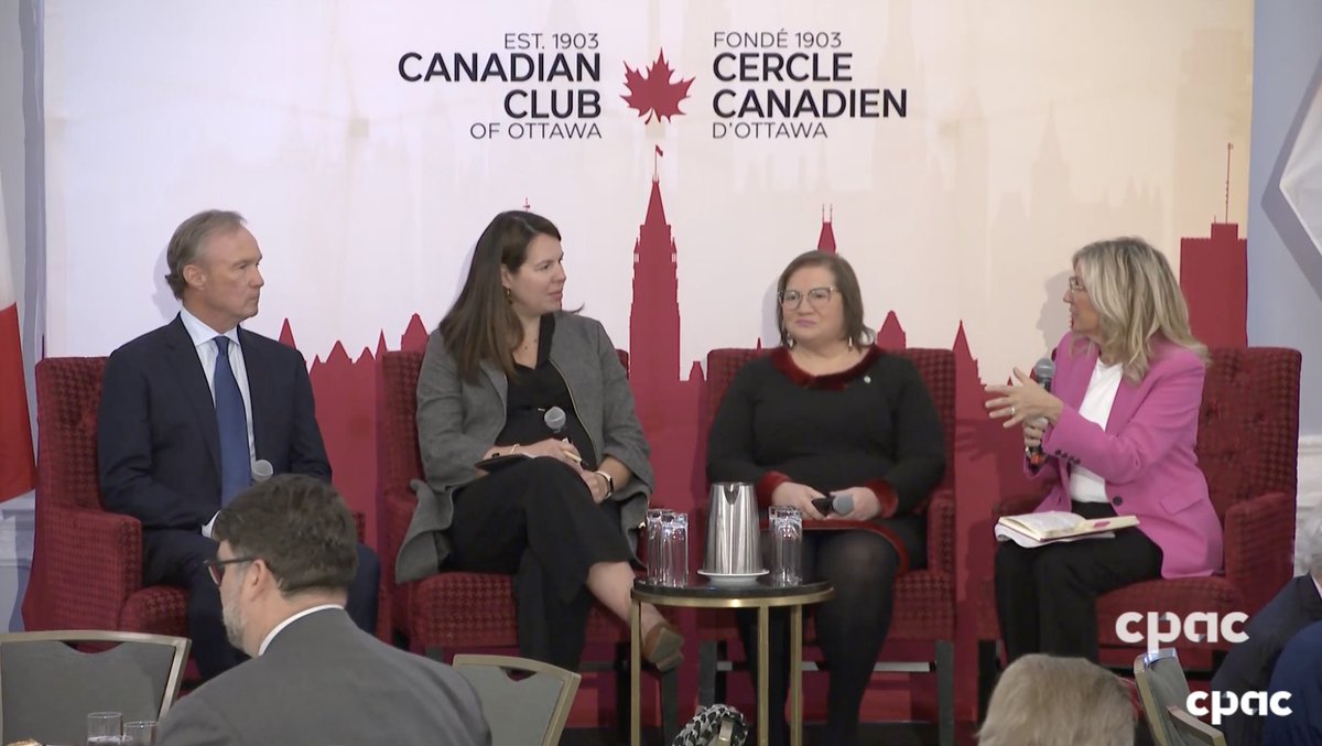 Thank you to today's speakers Sean Boyd (@agnicoeagle), @audouin_anne (@NukikCorp) & MP @YvonneJJones for a fascinating panel on the value & strength of supporting Canada's North—and our incredible moderator @HannahThibedeau (@GPAinsights) for driving this crucial discussion. 🇨🇦