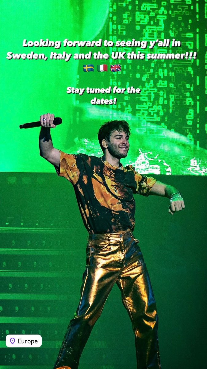 Repost >> @DarinOfficial🔥 (Insta)

Yay!! 🙌😃🥳
Can’t wait! You’re the BEST!👏👏👏 
Love ya!!🫶🏻

See you in Dalhalla, Umeå and Skule🇸🇪

#Darin #Summer2024 #Summertour #Sweden #Italy #UK #Europe