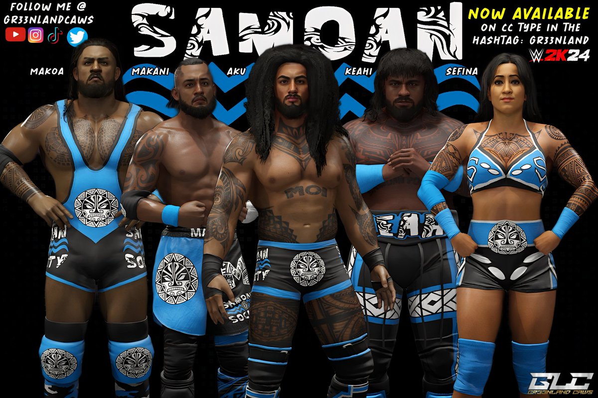 'Samoan Society' ✅ AVAILABLE NOW✅ just type in the hashtag GR33NLAND GamerTag:GR33NLAND Follow On ALL SocialPlatforms @gr33nlandcaws #WWE2K24 #wwe #WrestleMania #AEW #smackdown #wweraw #WWENXT #wrestling #therock #cmpunk #codyrhodes #RomanReigns #summerslam #wwebacklash