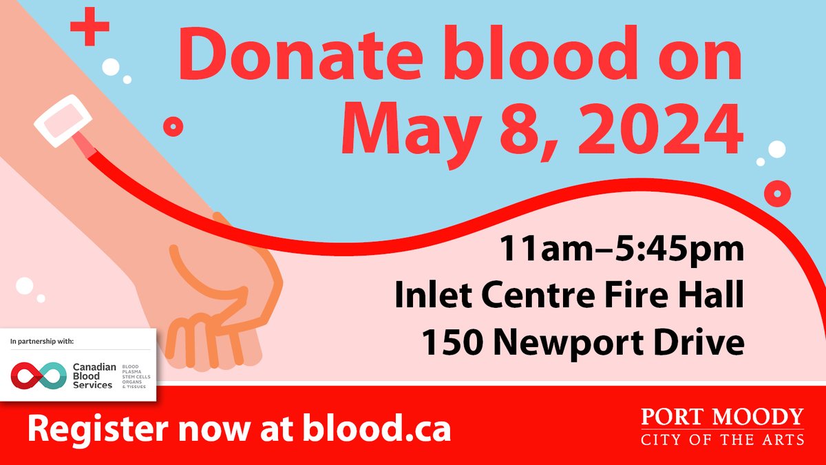 Donate blood with Port Moody Fire Rescue!

It's not too late to book a spot today, join us next week as it's in you to give!

#BloodDonor