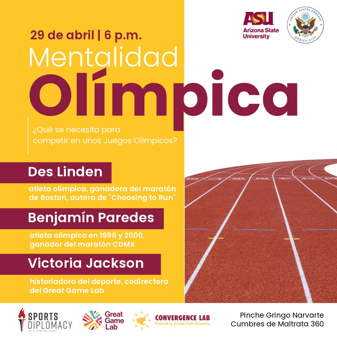 🙌 ¡Es hoy, es hoy! Los reconocidos atletas @des_linden, @HistoryRunner y Benjamín Paredes nos compartirán su visión sobre la Mentalidad Olímpica en nuestro #ConvergenceLab gratuito. Te esperamos en @PincheGringoBBQ Narvarte, CDMX, 6 pm. Regístrate aquí👉 ow.ly/avau50R8WcN