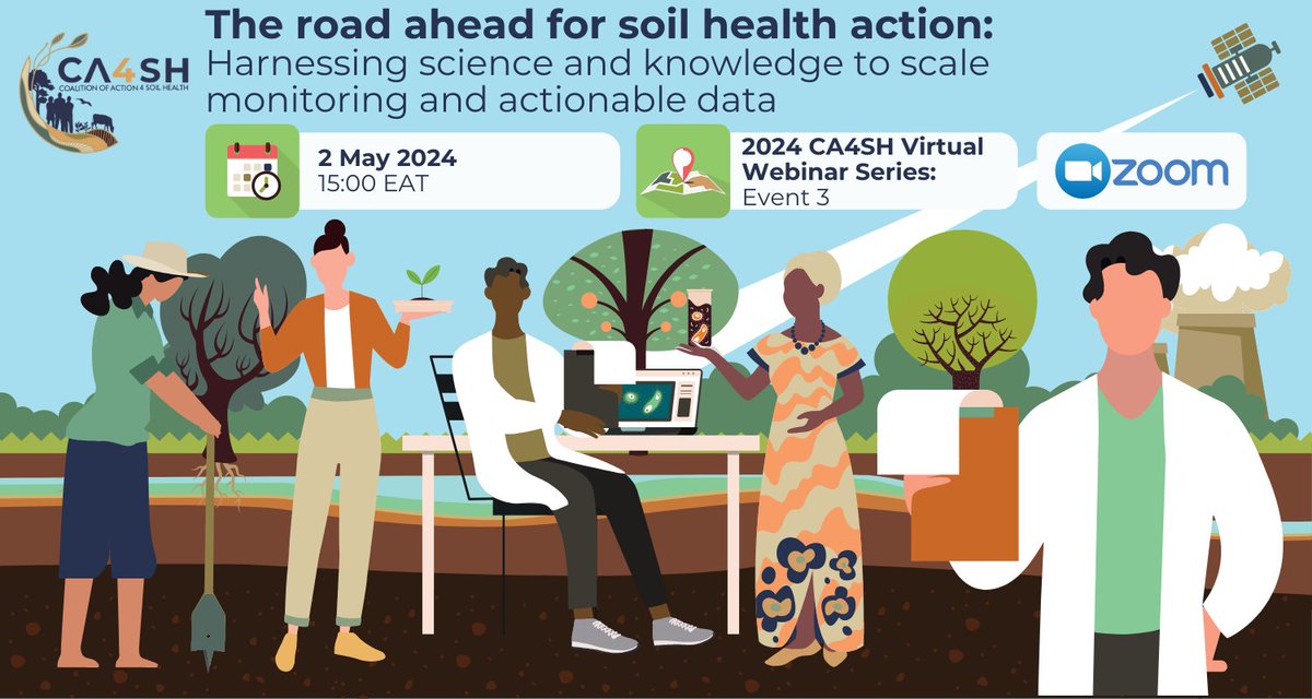 Harnessing science & knowledge to scale monitoring and actionable data! Join the @ca4sh_global webinar for a deep look at #soil health monitoring 👉Register:coalitionforsoilhealth.org/ca4sh-events/2… @BiomeMakers @CatholicRelief @CIFOR_ICRAF @ICRAF @GlobalLF