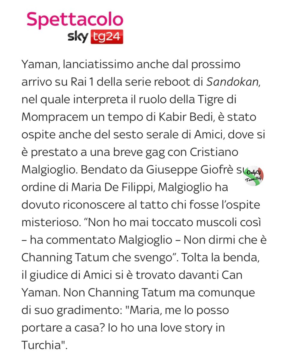 🗞️ Anche Sky tg24 fa un divertente resoconto degli interventi di Can a Verissimo e ad Amici per promuovere Viola Come il mare #CanYaman #FrancescaChillemi #ViolaComellMare2 #OnlyCanYamanTeamItaly