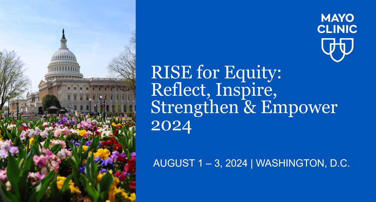 ⏰Today is the last day to submit your abstracts for the 
#MayoRISEforEquity: Reflect, Inspire, Strengthen & Empower conference in Washington, D.C.

Submit yours today and join in on this critical dialogue!  

✅ Learn more! tinyurl.com/cdc78pzu