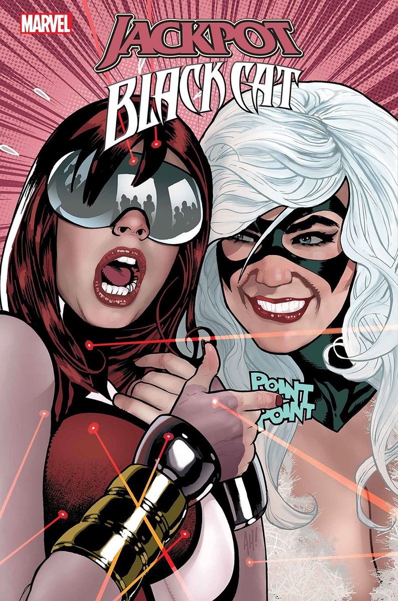 Much of NYC is out to KILL MARY JANE WATSON! Have you ever seen a more delightful duo? Join in the fun with 📚#Jackpot And #BlackCat #2 👉ow.ly/jcjB50RnM4q 😻@AH_AdamHughes #CoverArt ✏️@Cel_Bron 🎨 #EmilioLaiso #MJ #Spiderman #Spiderverse #MarvelFan