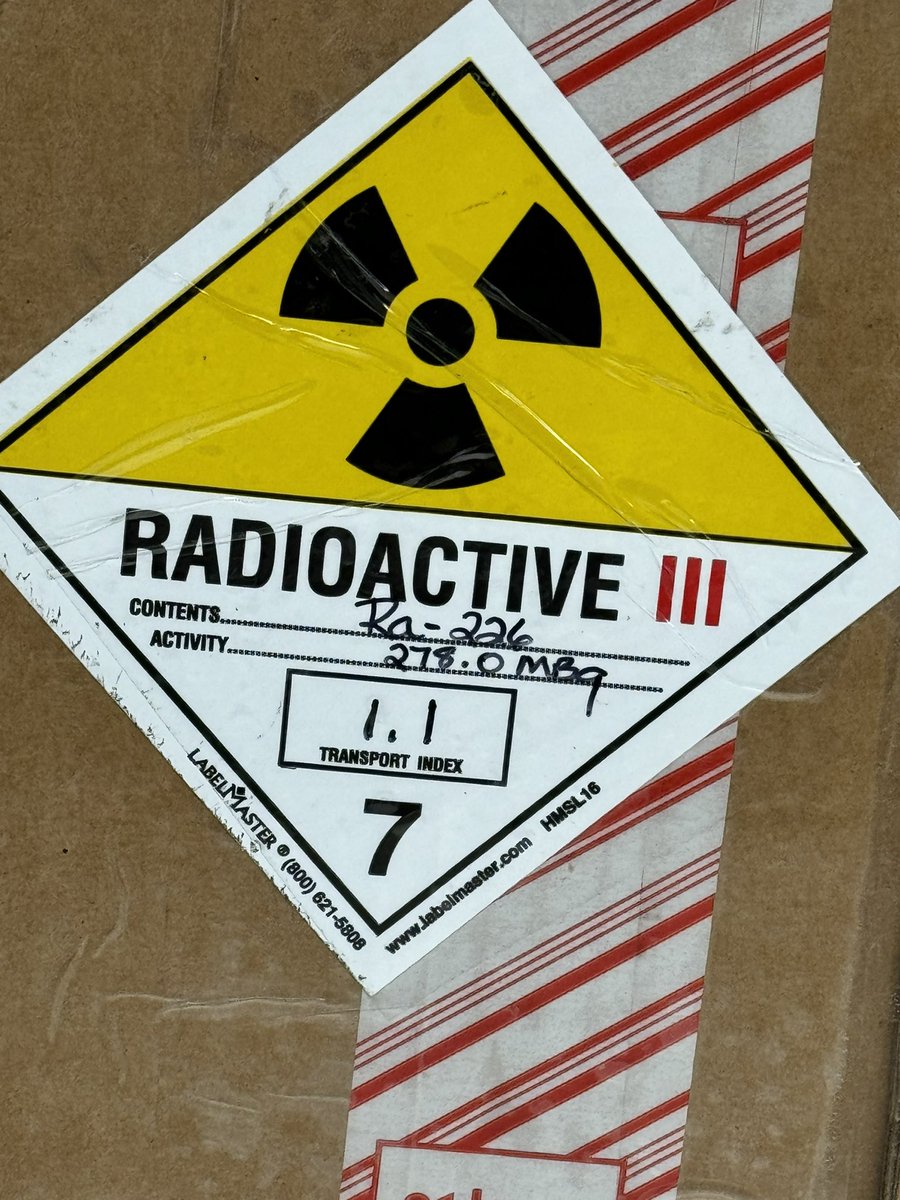 She’s here! More to come. #radium #nuclear