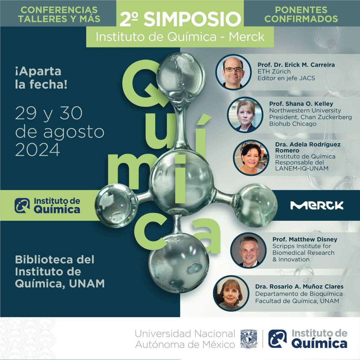 El 2o. Simposio IQ-Merck, que se llevará a cabo en agosto próximo, contará con la presentación de una conferencia del Prof. Dr. Erick M. Carreira @CarreiraGroup del @ETH y Editor en Jefe de @J_A_C_S Sigue nuestras publicaciones con atención para más detalles sobre el evento