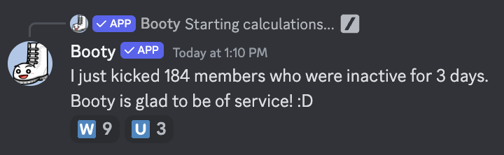 DoubleUAlpha's tweet photo. 184 people were purged today for inactivity (not sending any messages) for 3 days

No need for lurkers in the chat

This frees up plenty of space for new members wanting to grind https://t.co/tnyYmYYj9k