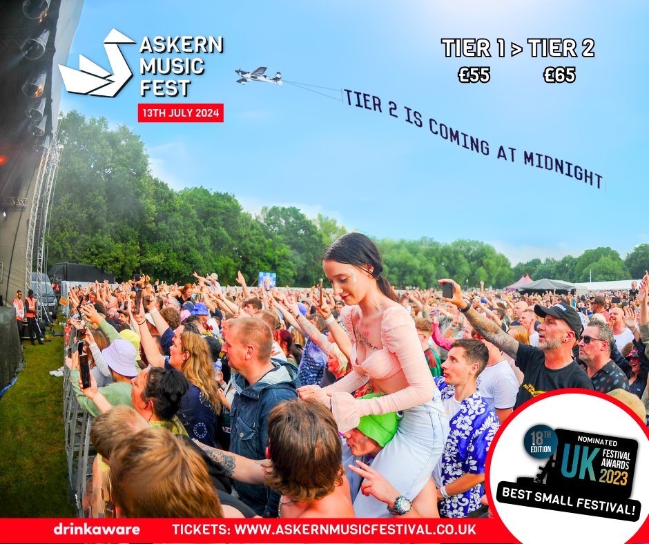 Last chance alert! ⏰ Tier 1 tickets for AMF 2024 end at MIDNIGHT!

Don't miss out on the best price for Doncaster's biggest summertime party 🎉 

Secure yours now! 

#Askern2024