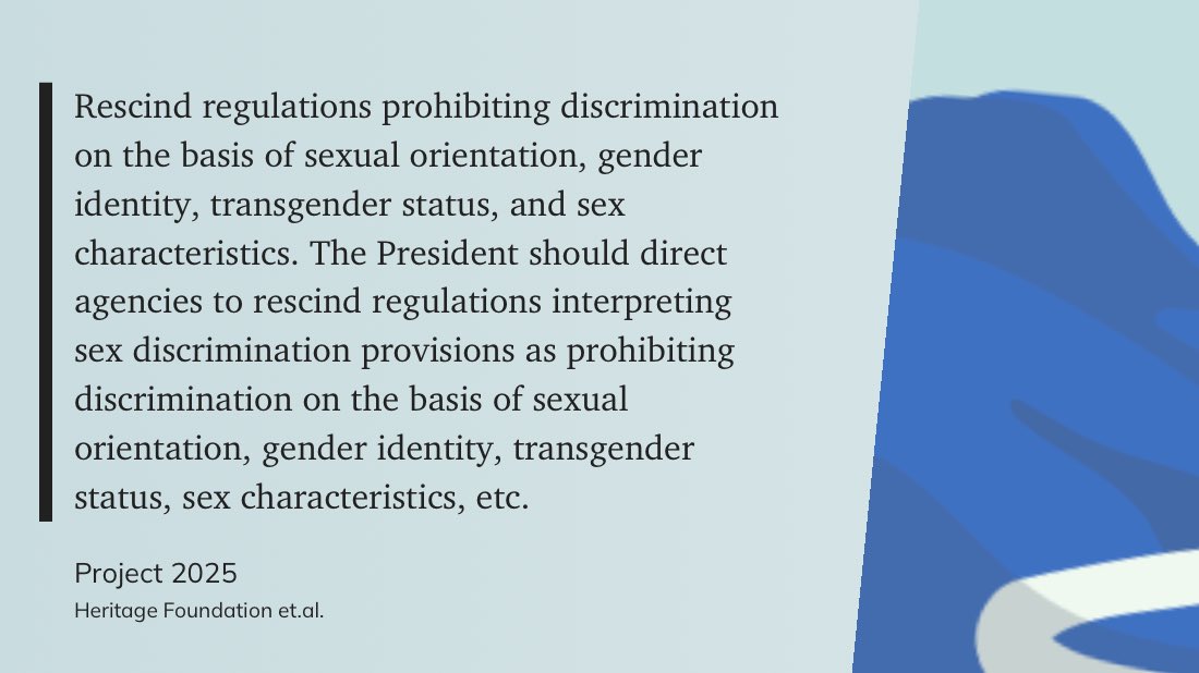 One of the things that's not talked about often enough is that #Project2025 fully intends to LEGALIZE discrimination against the LGBTQ community.  (Ref pg 584)
#DemsUnited #ProudBlue #DemVoice1 #ResistanceUnited