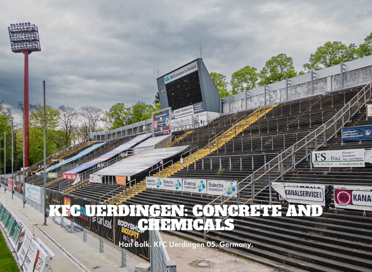 New: Words & Images: @HanBalk Chemicals giant Bayer once sponsored the team from Uerdingen as well as Leverkusen. Maybe the Bundesliga would have been different this year if they still did? KFC Uerdingen continue in their concrete collussus stadium. terraceedition.com/home-haute/kfc…