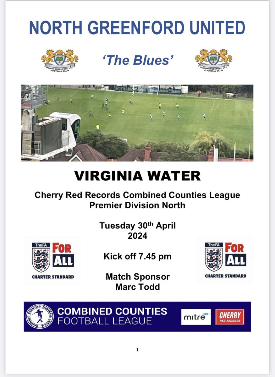 Tomorrow’s match day programme @vwfcofficial is available to read and download here…. northgreenfordutdfc.co.uk/downloads/nort…