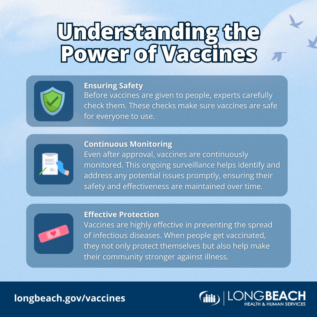 💐 Spring into health with confidence! As the season blooms, embrace the power of vaccines to protect your well-being. Discover the power of vaccines as your best defense against disease. To learn more about vaccines, visit longbeach.gov/vaccines or click the link in our bio.