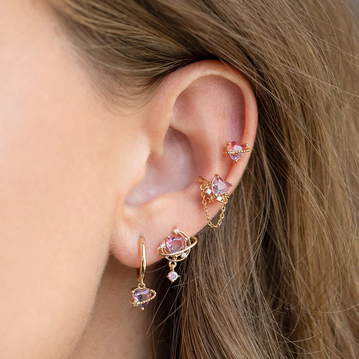 pink earrings