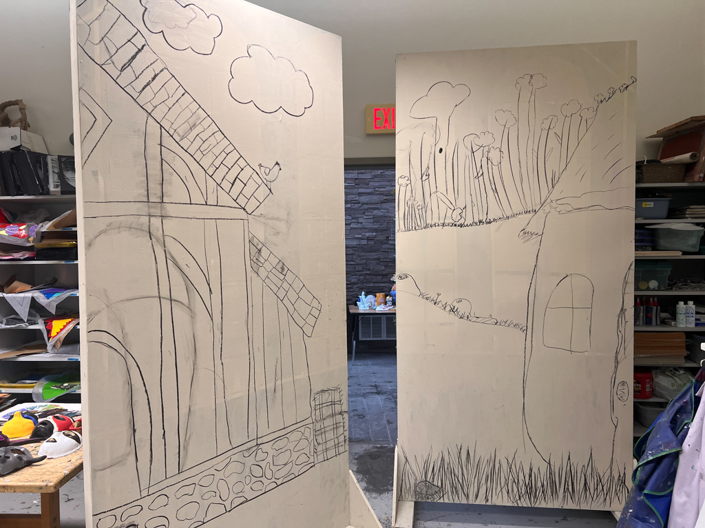 In the set design elective with Mrs. Oakes, students from all grades are participating in painting set pieces and designing props for the spring musical, Shrek Jr., which will run from May 22 through May 25.

#rectoryschool #juniorboardingschool #ct #connecticut #newengland