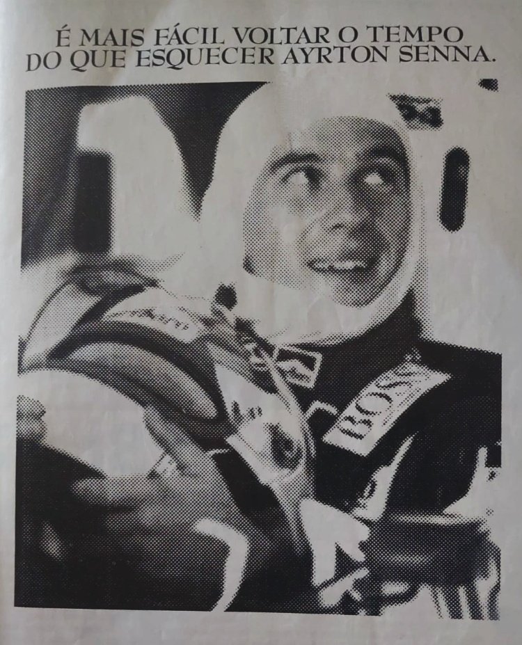 'É mais fácil voltar o tempo do que esquecer Ayrton Senna.' 📸: Revista IstoÉ - 11 de maio de 1994