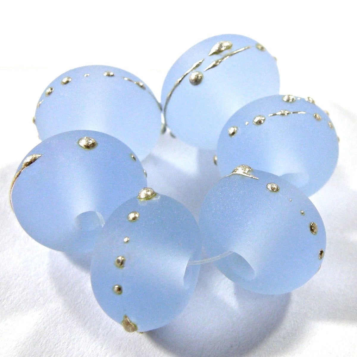 #Handmade #Lampwork #Glass #Beads, Pale #Blue Silver Etched Matte Frosted 050efs bit.ly/PaleBlueBeads0… #bmecountdown #LampworkGlassBeads #LampworkBeads #HandmadeBeads #JewelryMakingBeads #JewelryBeads #JewelrySupplies #ShopSmall #SmallBusiness @Covergirlbeads