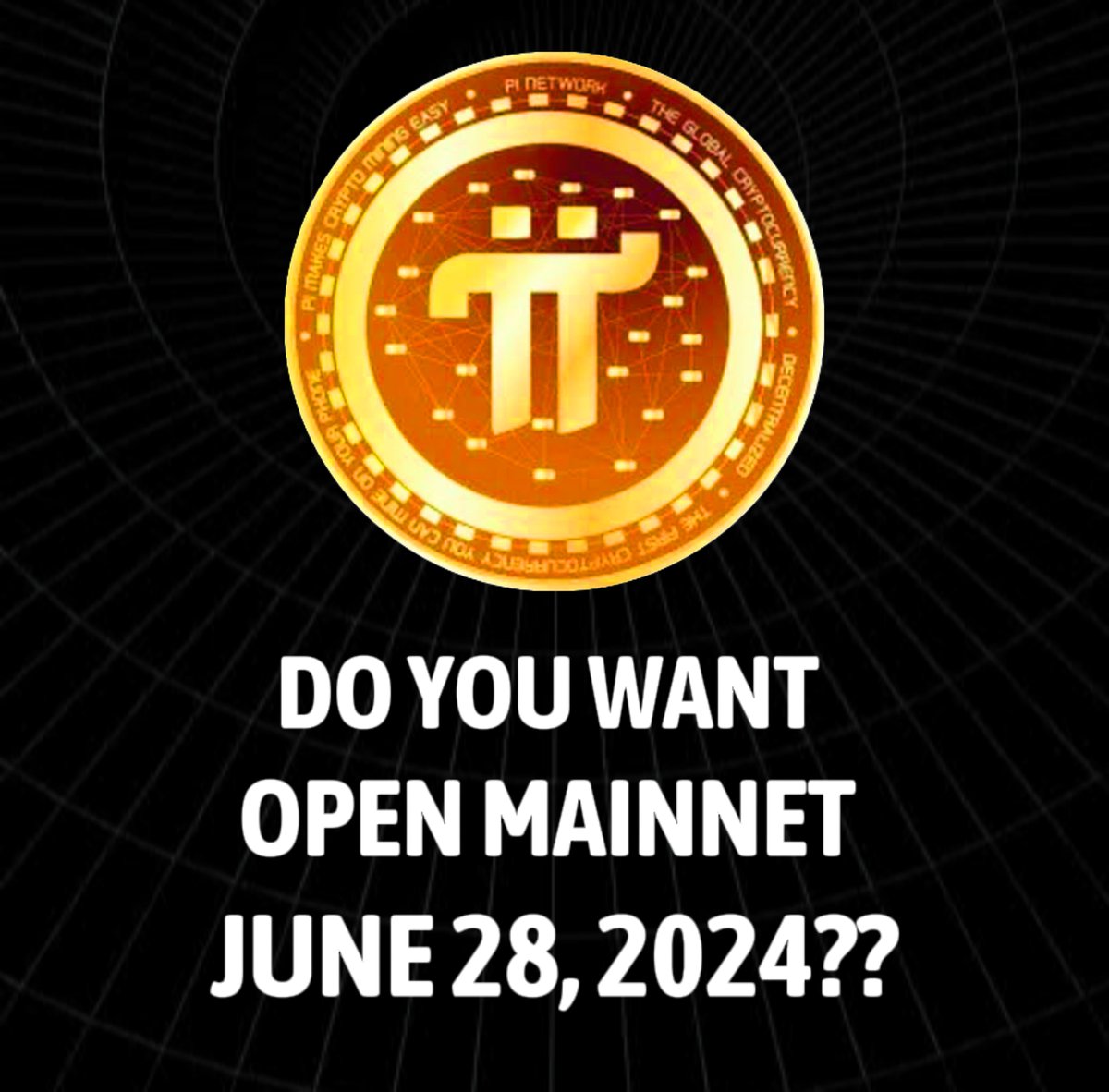 #Pioneers, do you really want to #Openmainnet, on June 28, 2024 ?

 Comment 'YES' and retweet ♻️