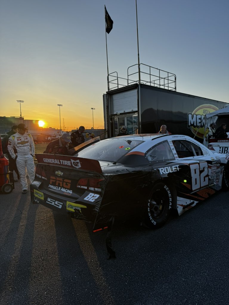 Finished P3 Friday night in the #82 @RacePRG @TeamChevy ARCA car at @MonsterMile. After qualifying P4 we stayed consistent in the top 5 throughout the night. We had a RF tire go flat and had damage on the RR quarter as well.