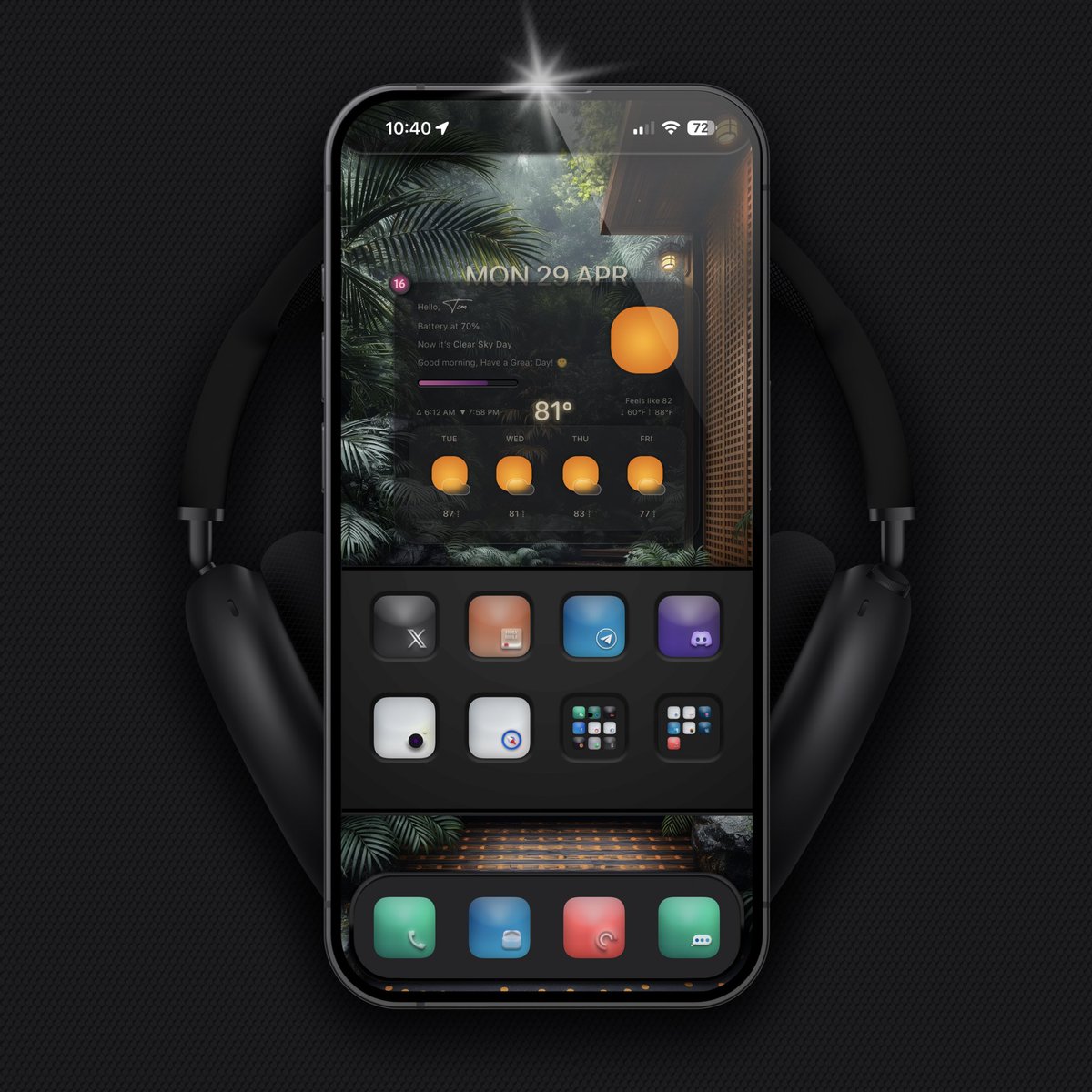 Check out #ElevationGradR by @Enter_Apps 👉🏼 ko-fi.com/s/5c800f8a94 Use Ⓜ️ by @SeanKly for custom walls 👉🏼 apple.co/3Q5ajT9 #Apple #iOS1741 #iPhone15PM #TeamNatty #NoJailBreak #Widgy #MockupM #ShowAE @SeanKly @TeboulDavid1 @enter_apps @kyawthihaphyo @Attairdu57slm